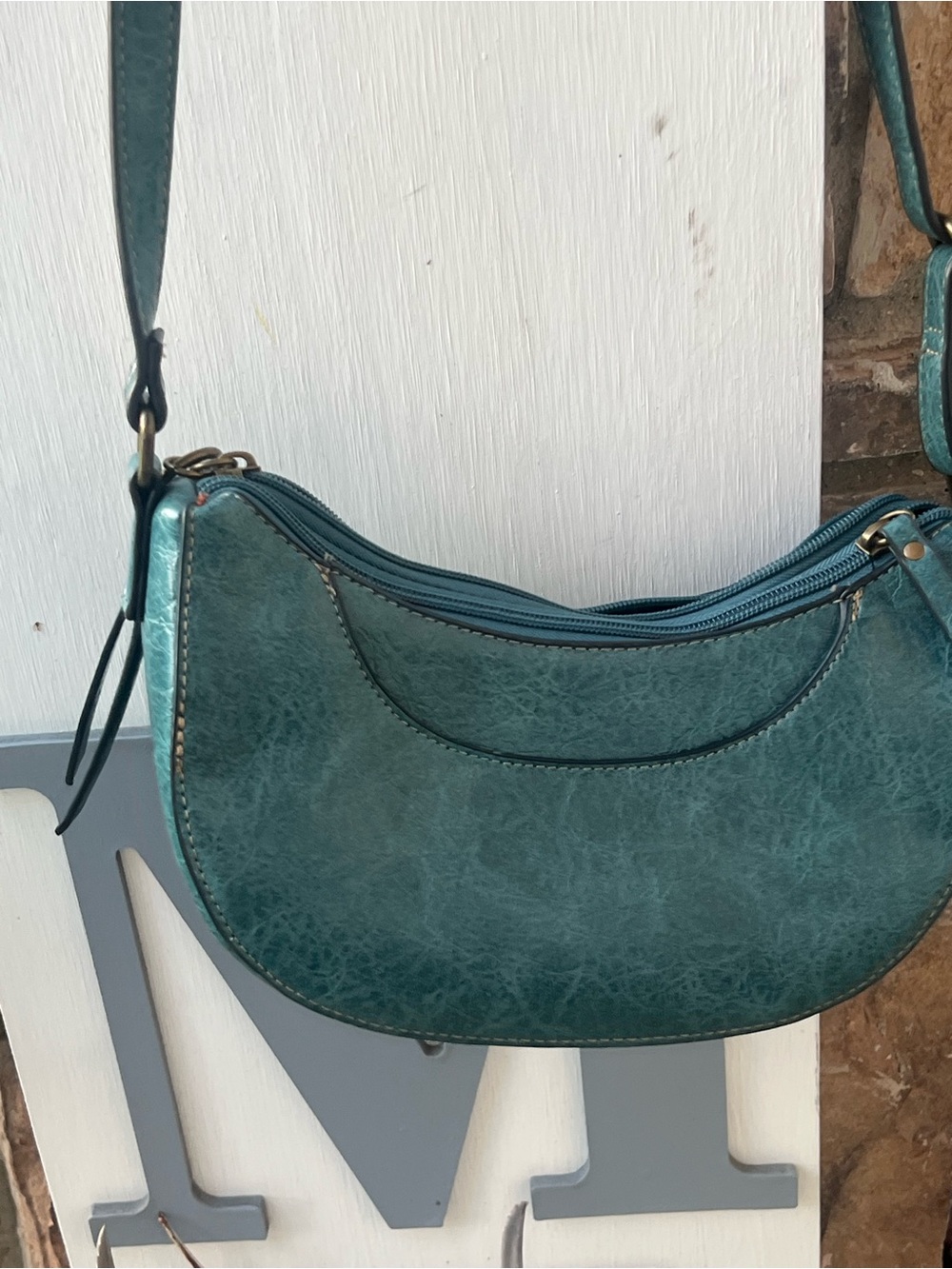 b.o.c. Teal Braided Trim Crossbody Bag - Picture 6 of 7
